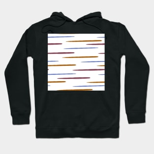 Blue Brown Stripes on White Hoodie